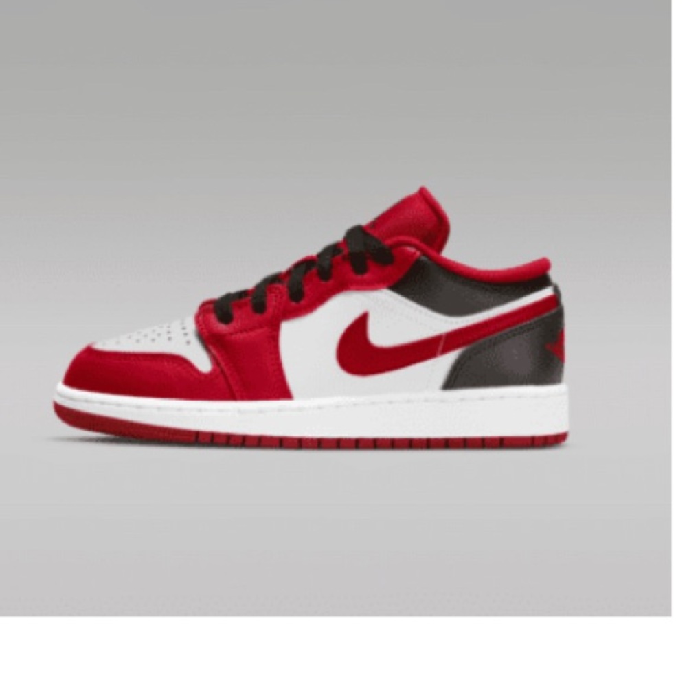 Jordan 1 Low Kids' Sneakers - White, Black, Red
